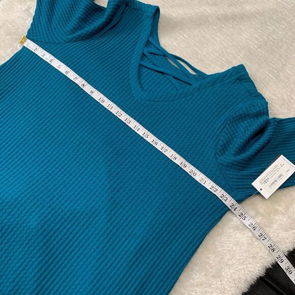 New Sympli Zag Sweater Teal Pullover Size Plus‎ 18 Long Sleeve - Picture 2 of 7